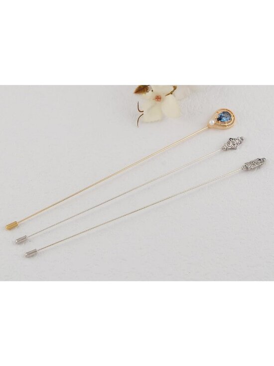 Vintage Antique Geometric Hat Pins Set for Women & Men - Classic Long Handle